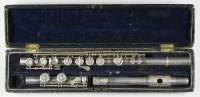 Silver 1851 Patent flute with silver keywork, signed 