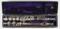 Silver Boehm system, Rockstro's Model flute (large holes, open G#) with silver keywork, signed 